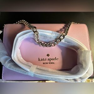 Kate Spade NWT convertible crossbody in Quartz Pink. Leather AND chain strap.